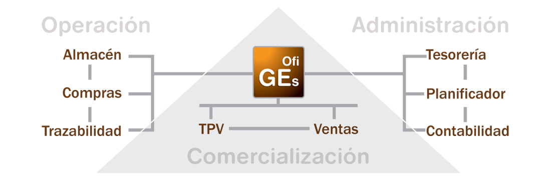 Esquema OfiGEs Software para gestión empresarial