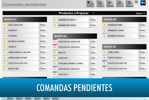 OfiBarman Software Ofimática Comandas Pendientes