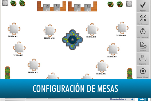 OfiBarman Software Ofimática Configuaración de Mesas